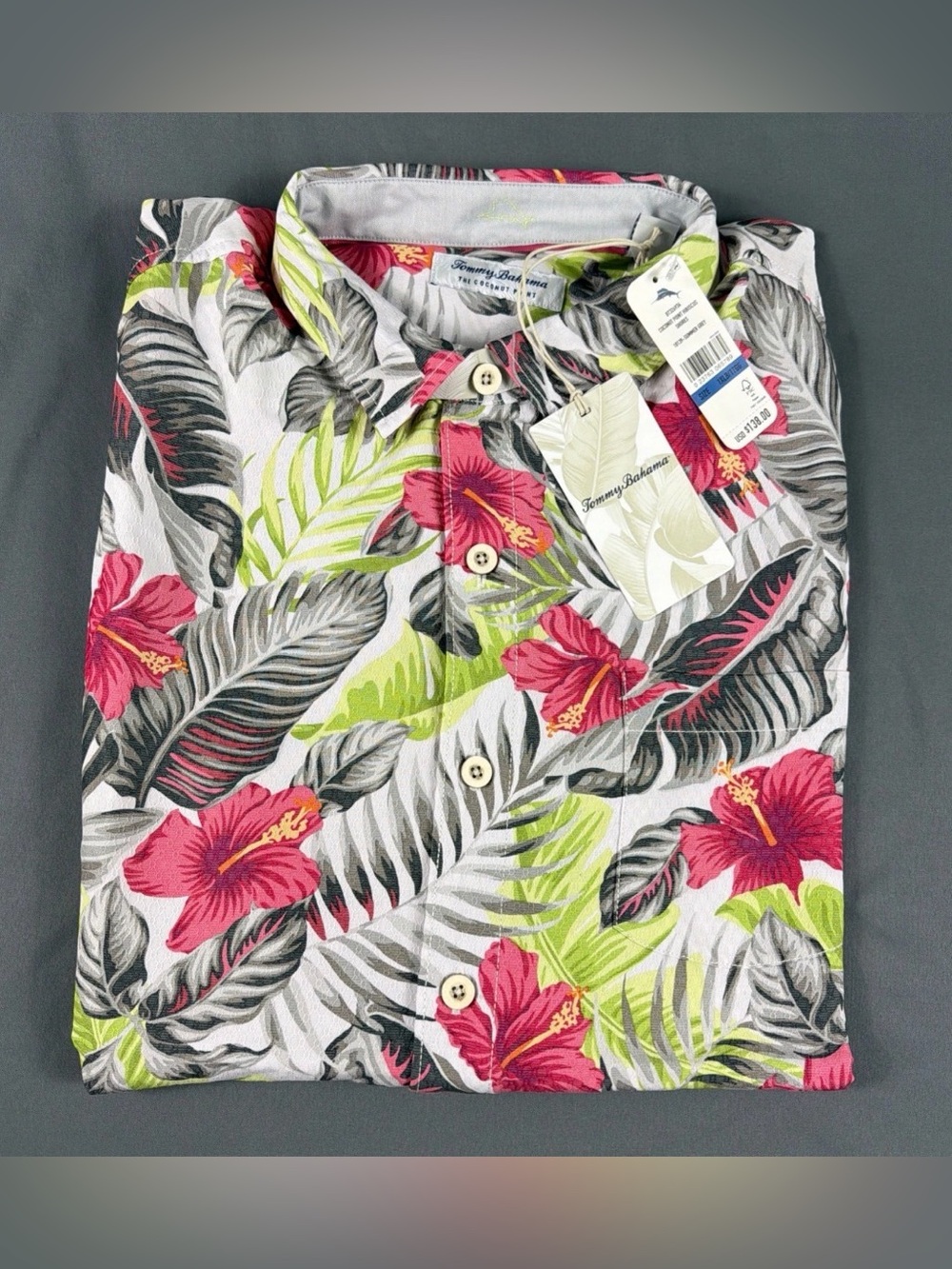 Tommy Bahama Shirt Hibiscus Shores Print XLB Multicolor Modal NWT MSRP $138